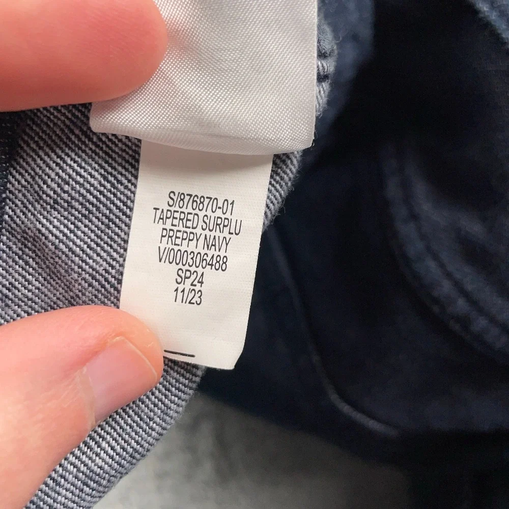 Banana Republic Jeans Mens 34x34 Blue Cargo Tapered Surplus Preppy Navy Utility